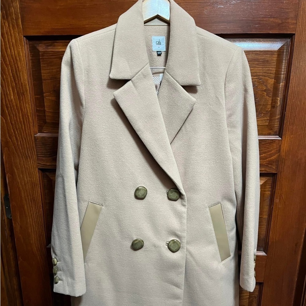 CAbi Heritage Camel Double-Breasted Wool Blend Topcoat M